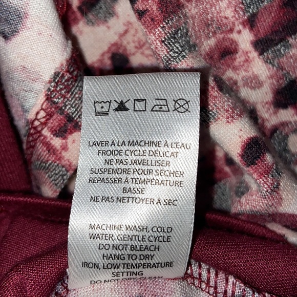 Classic Editions Ladies Fooler Top Burgundy Pink Black Size XL - Picture 8 of 11